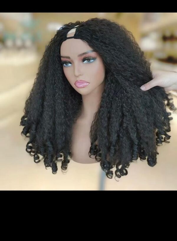 Perruque Demi Afro Bouclée V Part – Look Naturel et Rebondissant – Image 2