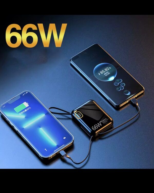 Mini Batterie Externe 10000mAh PD20W/66W Charge Super Rapide avec Câble Intégré – Image 4