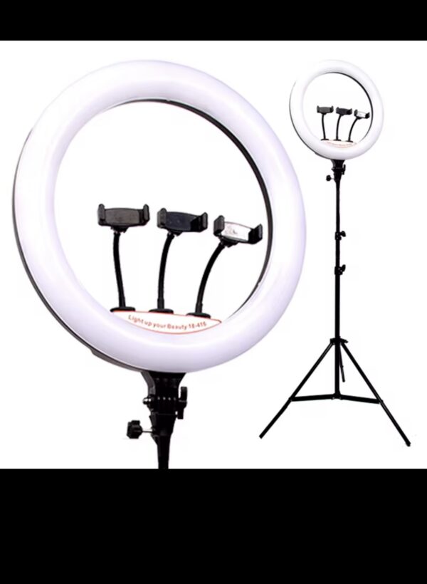 Grand Ring Light LED 21" avec supports multiples pour smartphone – Éclairage professionnel – Image 2