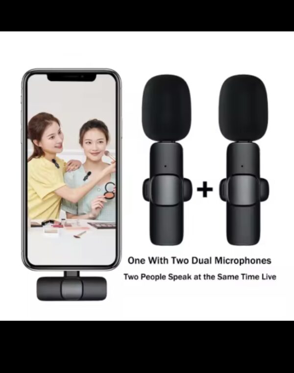 Kit de microphone sans fil double pour enregistrements et diffusions en direct à deux – Image 3