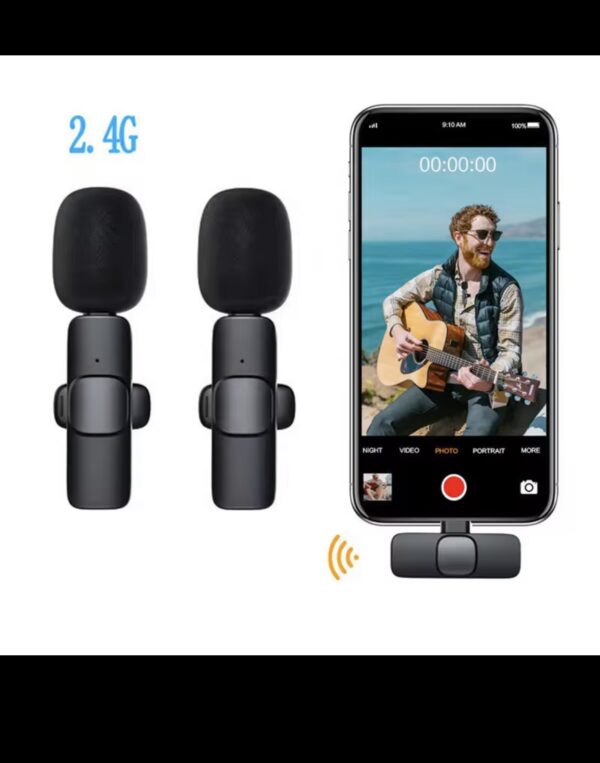 Kit de microphone sans fil double pour enregistrements et diffusions en direct à deux – Image 4