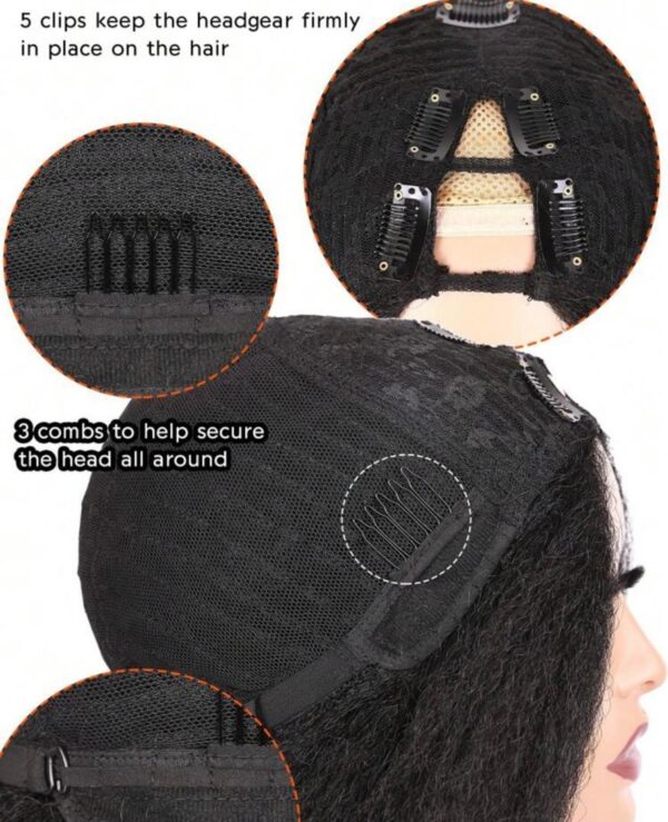 Perruque Demi Afro Bouclée V Part – Look Naturel et Rebondissant – Image 5