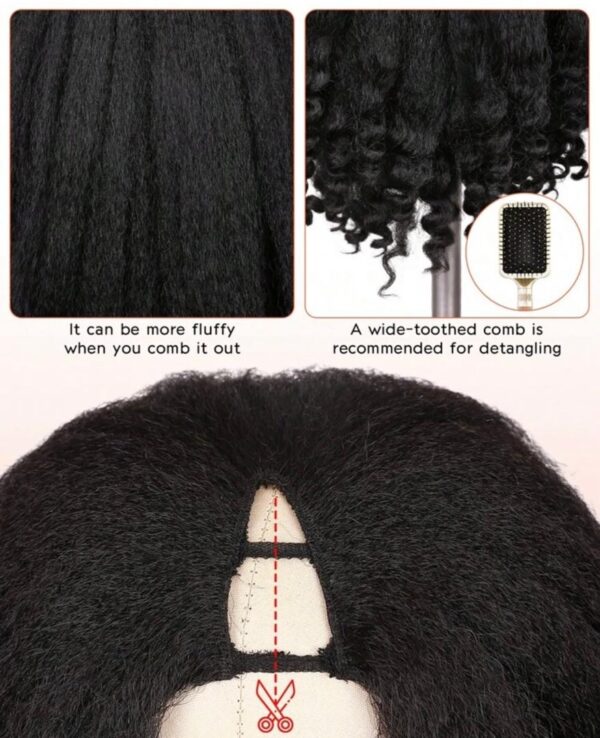 Perruque Demi Afro Bouclée V Part – Look Naturel et Rebondissant – Image 4