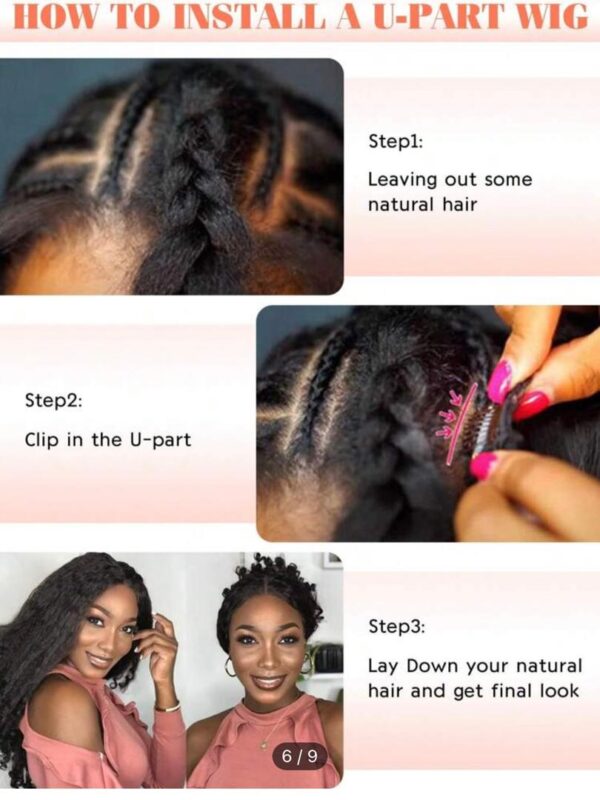 Perruque Demi Afro Bouclée V Part – Look Naturel et Rebondissant – Image 6